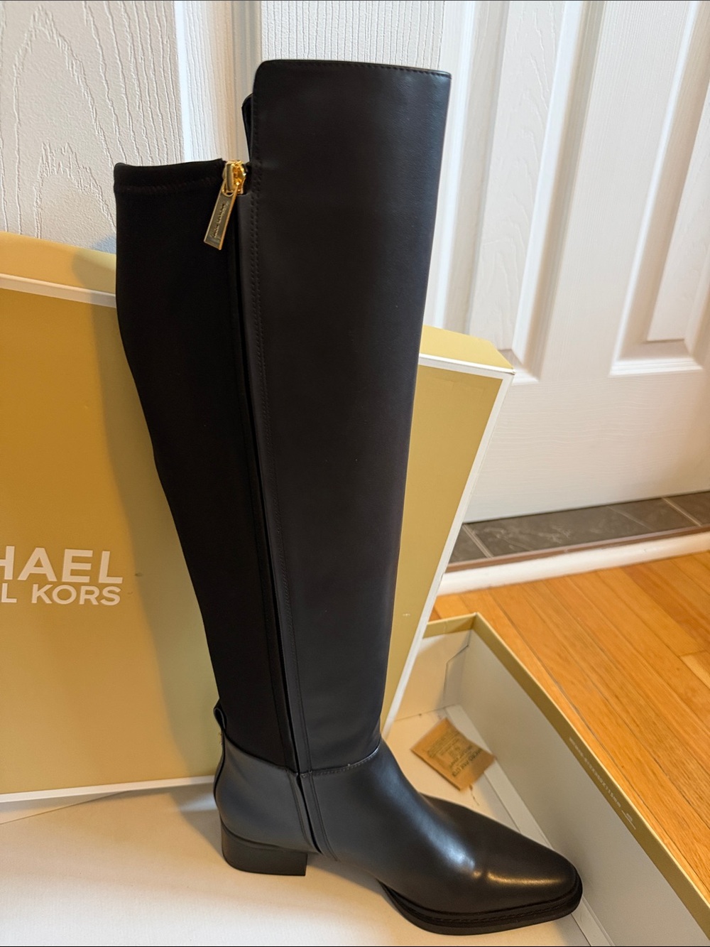 Michael Kors Black Over-the-Knee Zip Boots Size 8 - Picture 2 of 5